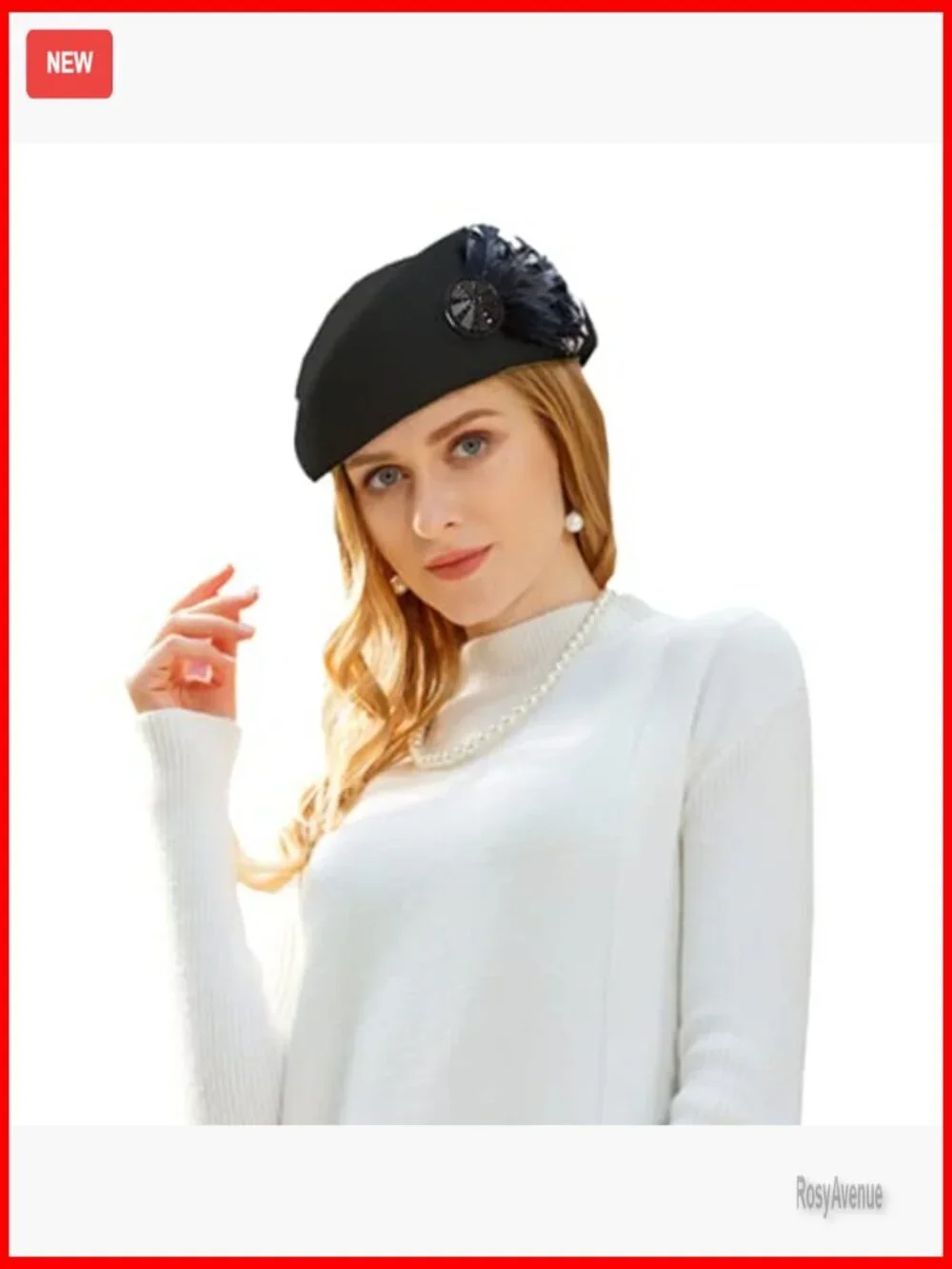 Vintage Wool Felt Bucket Hat with Flowers for Weddings & Special Occasions